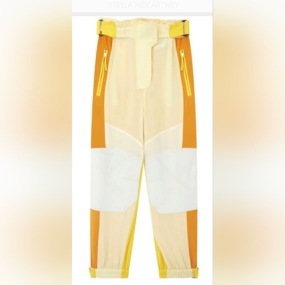 Stella McCartney Yellow and White Silk Pants